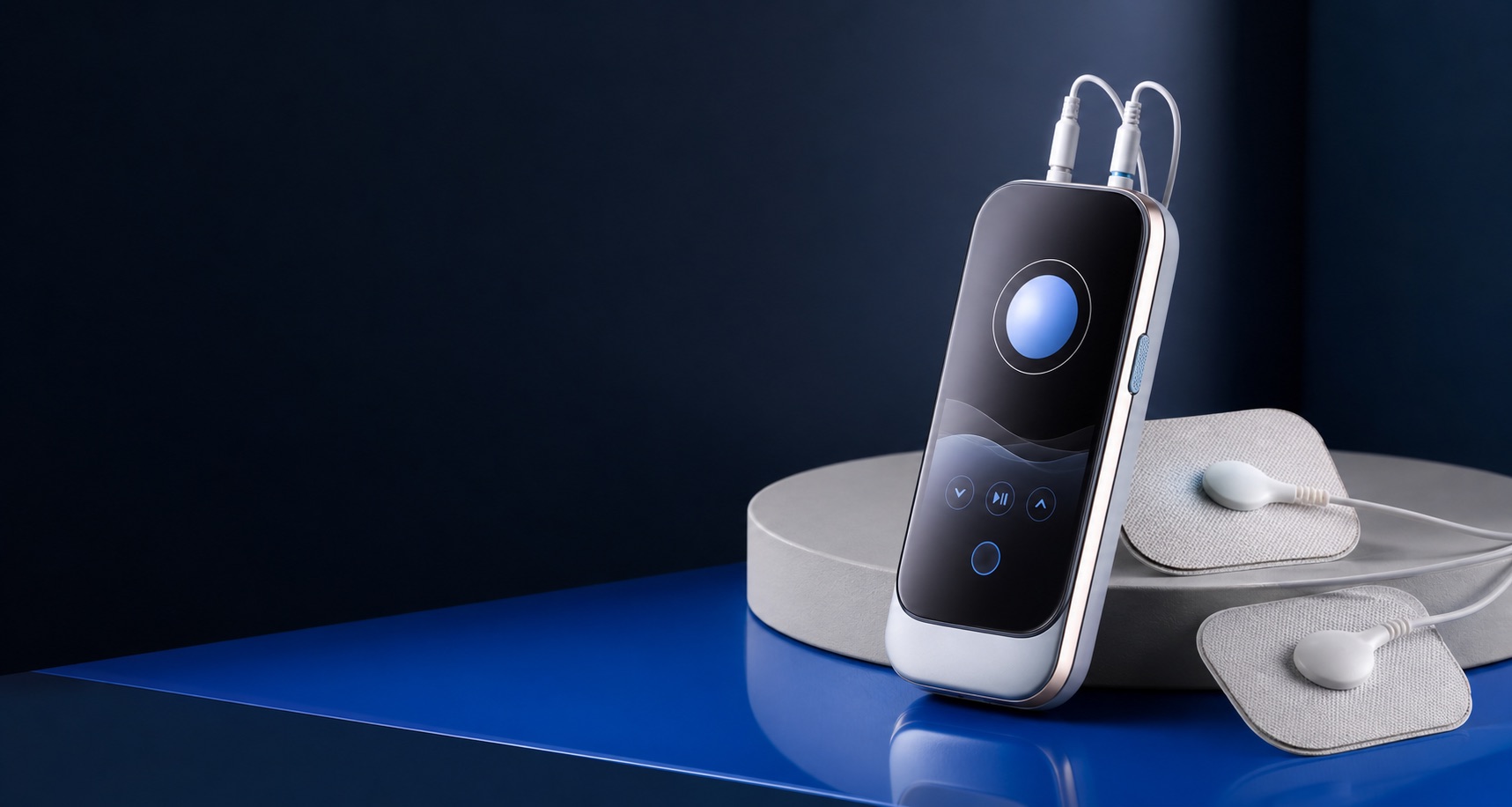 A premium home TENS and EMS electrotherapy device with electrode pads